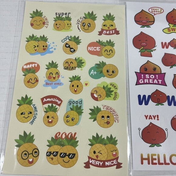 Stinky stickers scratch n sniff Still SMELLS, peach and pineapple - Picture 3 of 5